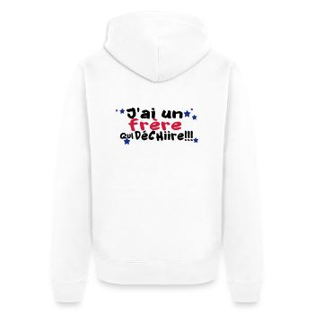 mon frère déchire - Veste à capuche bio Premium Unisexe - blanc - Dos - Thijin (182cm)