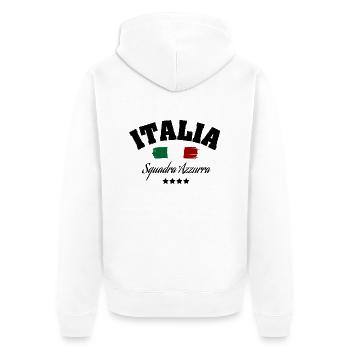 Italia Squdra Azzura - Unisex Premium Bio Zip Hoodie - Weiß - Hinten - Thijin (182cm)