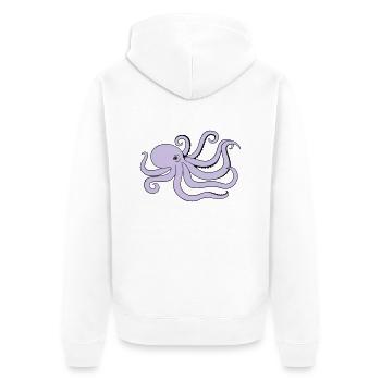 octopus - Unisex Premium Bio Zip Hoodie - Weiß - Hinten - Thijin (182cm)
