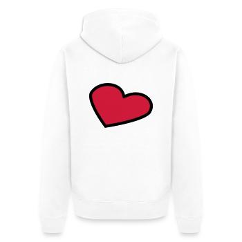 perspective_heart_outline_2c - Unisex Premium Organic Zip Hoodie - white - Back - Thijin (182cm)