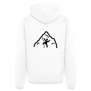 Bouldern auf Berg - Unisex Premium Bio Zip Hoodie - Weiß - Hinten - Thijin (182cm)