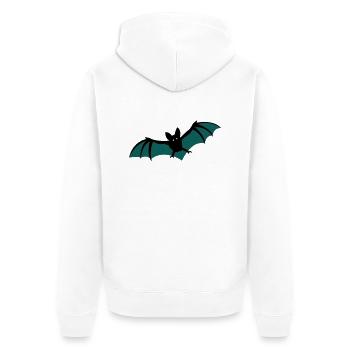 bats flying - Unisex Premium Organic Zip Hoodie - white - Back - Thijin (182cm)