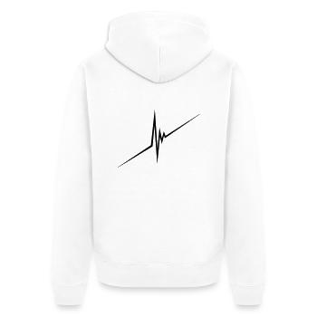 pulse - Unisex Premium Bio Zip Hoodie - Weiß - Hinten - Thijin (182cm)