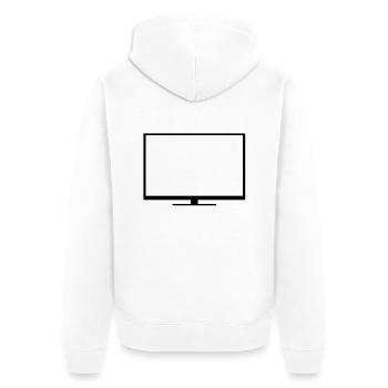 Fernseher Tv flat screen flatscreen Bildschirm - Unisex Premium Bio Zip Hoodie - Weiß - Hinten - Thijin (182cm)