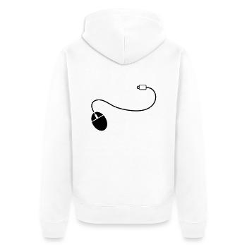 mouse_cursor__f1 - Unisex Premium Bio Zip Hoodie - Weiß - Hinten - Thijin (182cm)