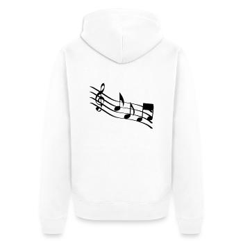 music notes - Unisex Premium Organic Zip Hoodie - white - Back - Thijin (182cm)