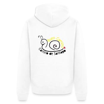 Camino de Santiago escargot - Veste à capuche bio Premium Unisexe - blanc - Dos - Thijin (182cm)