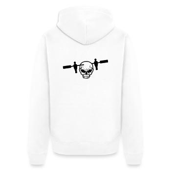 Tischfussball - Unisex Premium Bio Zip Hoodie - Weiß - Hinten - Thijin (182cm)