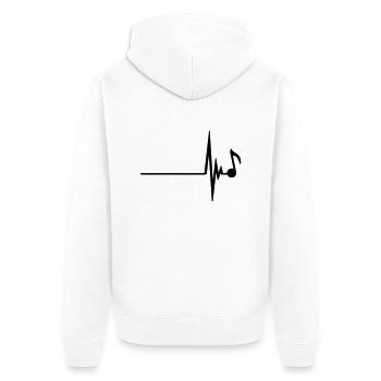 Heartbeat Music Note - Veste à capuche bio Premium Unisexe - blanc - Dos - Thijin (182cm)