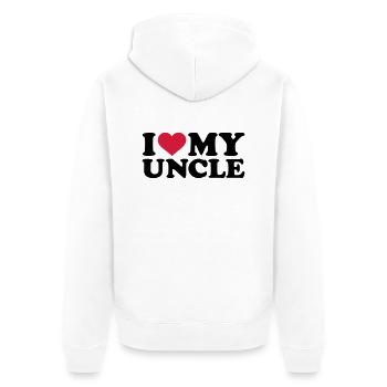 I love my uncle - Veste à capuche bio Premium Unisexe - blanc - Dos - Thijin (182cm)