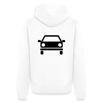 Auto - Unisex Premium Bio Zip Hoodie - Weiß - Hinten - Thijin (182cm)