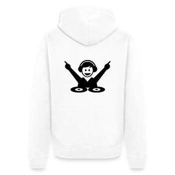 DJ - Unisex Premium Organic Zip Hoodie - white - Back - Thijin (182cm)