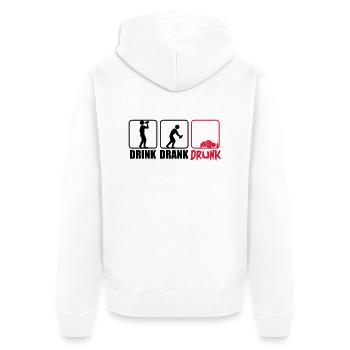 Evolution Hangover Drink Drank Drunk - Unisex Premium Bio Zip Hoodie - Weiß - Hinten - Thijin (182cm)