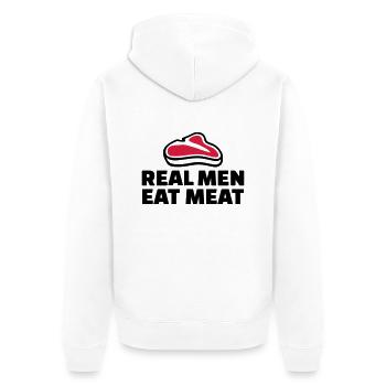 Fleisch - Unisex Premium Bio Zip Hoodie - Weiß - Hinten - Thijin (182cm)