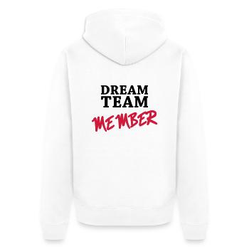Dream Team Member - Veste à capuche bio Premium Unisexe - blanc - Dos - Thijin (182cm)