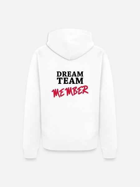 Dream Team Member - Unisex Premium Organic Zip Hoodie - white