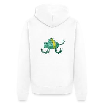 iCat - Unisex Premium Organic Zip Hoodie - white - Back - Thijin (182cm)