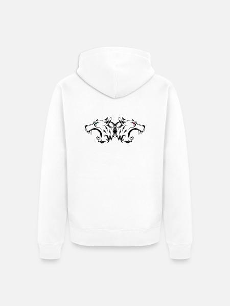 wolf_wildlife_002 - Unisex Premium Bio Zip Hoodie - Weiß