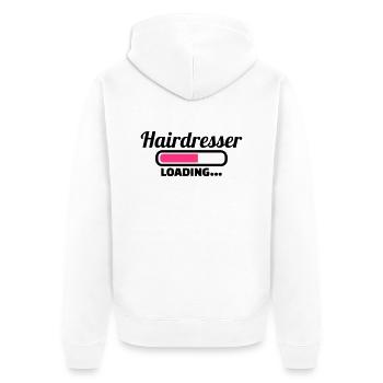 Hairdresser - Unisex Premium Organic Zip Hoodie - white - Back - Thijin (182cm)