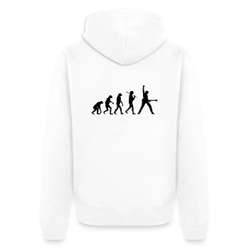 Rock Evolution Rocker Gitarre Metal Festival Band - Unisex Premium Bio Zip Hoodie - Weiß - Hinten - Thijin (182cm)