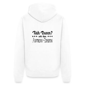 nähen - Unisex Premium Bio Zip Hoodie - Weiß - Hinten - Thijin (182cm)