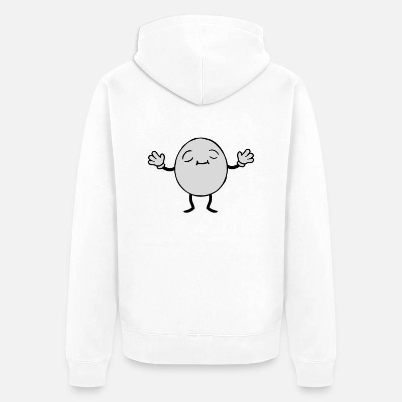 Ei Mann Design - Unisex Premium Bio Zip Hoodie - Weiß