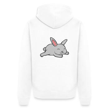 Little cute rabbit - Unisex Premium Organic Zip Hoodie - white - Back - Thijin (182cm)