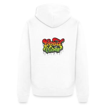 Good Vibes - Unisex Premium Bio Zip Hoodie - Weiß - Hinten - Thijin (182cm)