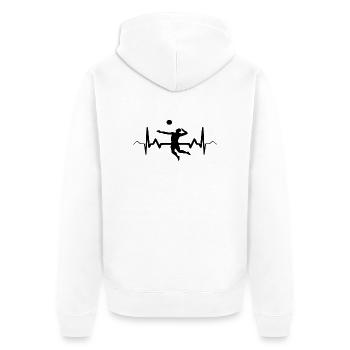 Handball Heartbeat Sport - Veste à capuche bio Premium Unisexe - blanc - Dos - Thijin (182cm)