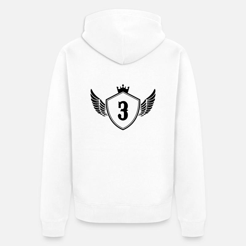 Armoiries 3 - Veste à capuche bio Premium Unisexe - blanc