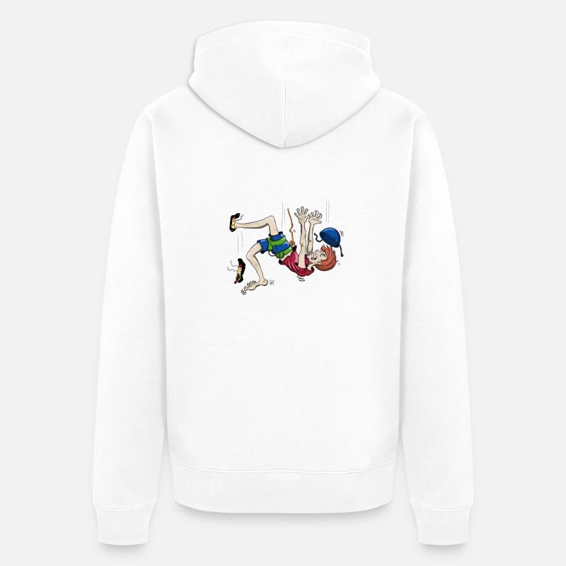 Grimpeur qui s’écrase - Veste à capuche bio Premium Unisexe - blanc