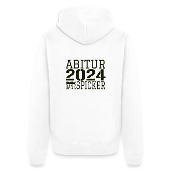 abitur Abi - Unisex Premium Bio Zip Hoodie - Weiß - Hinten - Thijin (182cm)