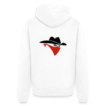 Cowboy - Unisex Premium Bio Zip Hoodie - Weiß - Hinten - Thijin (182cm)