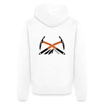 Bergsteiger - Unisex Premium Bio Zip Hoodie - Weiß - Hinten - Thijin (182cm)