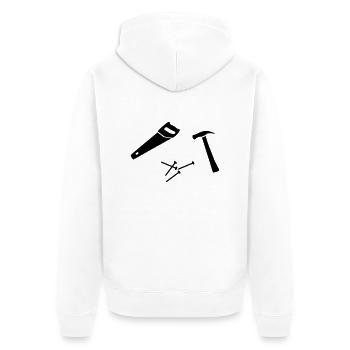 Werkzeug - Unisex Premium Bio Zip Hoodie - Weiß - Hinten - Thijin (182cm)