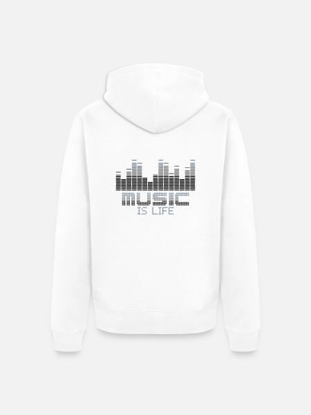 Musik ist Leben-Equalizer - Unisex Premium Bio Zip Hoodie - Weiß