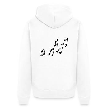 Noten - Unisex Premium Bio Zip Hoodie - Weiß - Hinten - Thijin (182cm)