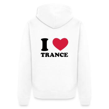I Love Trance - Unisex Premium Bio Zip Hoodie - Weiß - Hinten - Thijin (182cm)