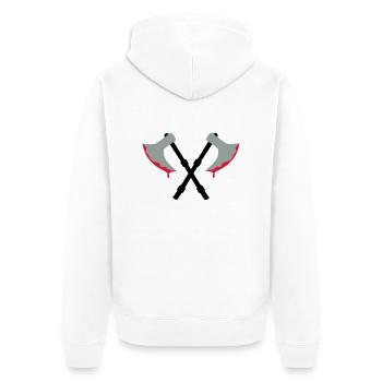Axt - Blut - Unisex Premium Bio Zip Hoodie - Weiß - Hinten - Thijin (182cm)