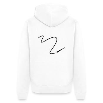 Aiguille et du fil - Veste à capuche bio Premium Unisexe - blanc - Dos - Thijin (182cm)