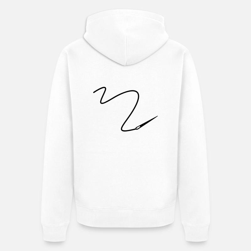 Aiguille et du fil - Veste à capuche bio Premium Unisexe - blanc