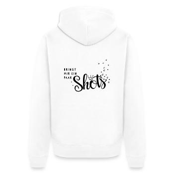 bringt mir ein paar shots - Unisex Premium Bio Zip Hoodie - Weiß - Hinten - Thijin (182cm)