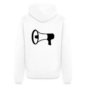Megaphone - Unisex Premium Organic Zip Hoodie - white - Back - Thijin (182cm)