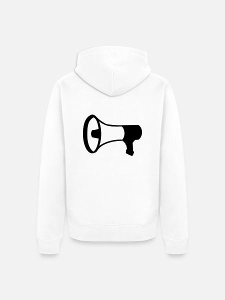 Megafon - Unisex Premium Bio Zip Hoodie - Weiß