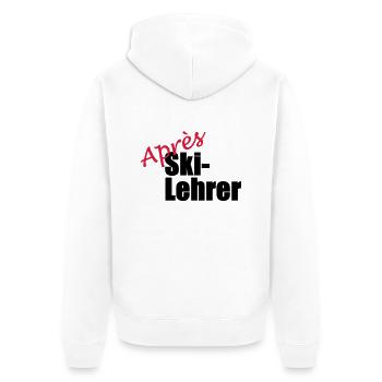 Apres Ski Lehrer - Unisex Premium Bio Zip Hoodie - Weiß - Hinten - Thijin (182cm)