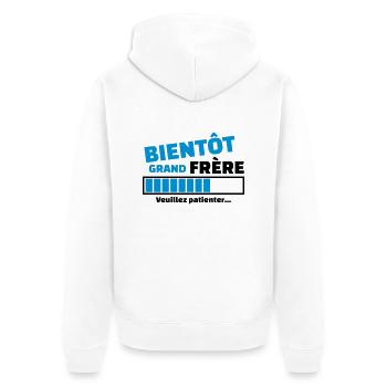 bientôt grand frère - Veste à capuche bio Premium Unisexe - blanc - Dos - Thijin (182cm)