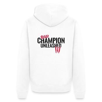 Wilder Champion entfesselt - Unisex Premium Organic Zip Hoodie - white - Back - Thijin (182cm)