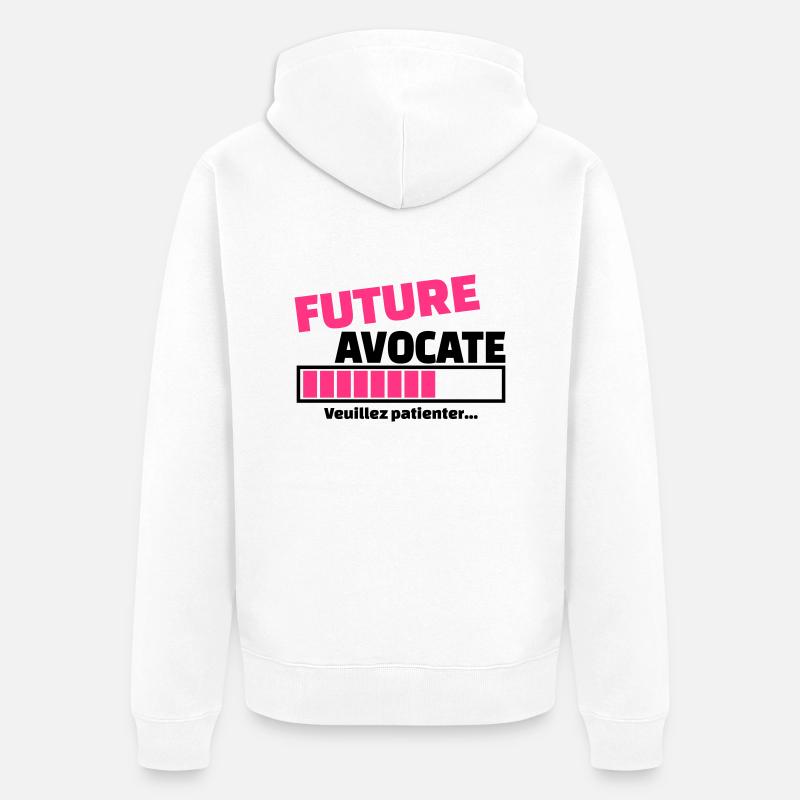 future avocate - Veste à capuche bio Premium Unisexe - blanc