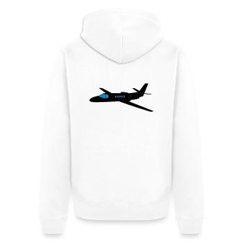 citation 550 Geschenk - Unisex Premium Bio Zip Hoodie - Weiß - Hinten - Thijin (182cm)