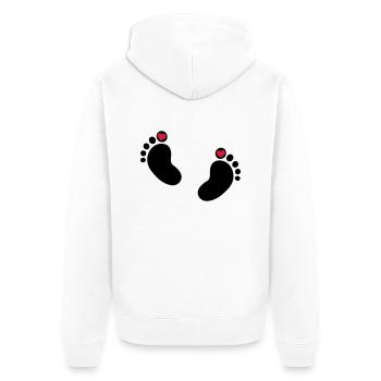 Baby - Füße - Babyfüße - Unisex Premium Bio Zip Hoodie - Weiß - Hinten - Thijin (182cm)